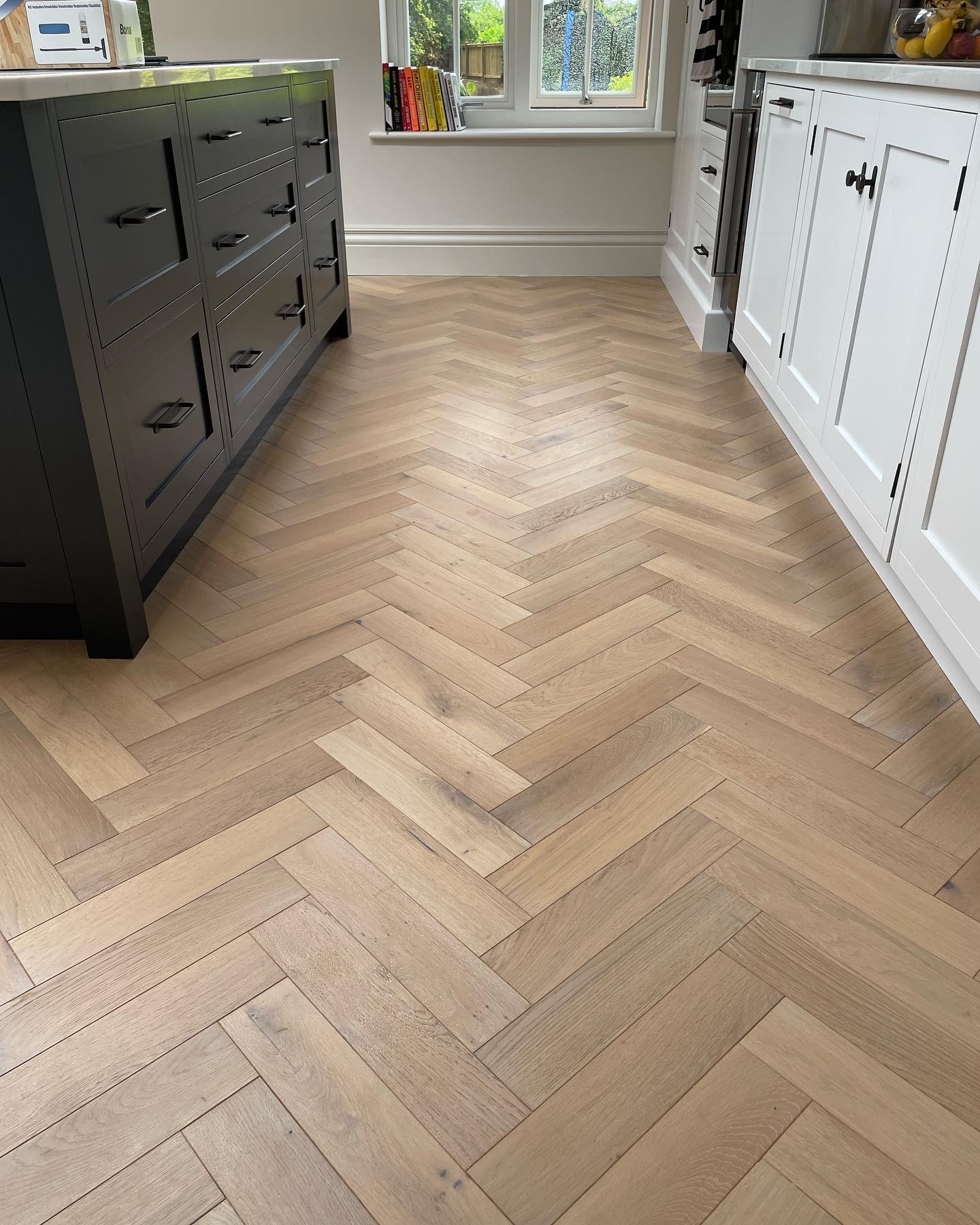 Rustic Oak Parquet Herringbone Flooring from Ironwood Flooring Services in Buckinghamshire