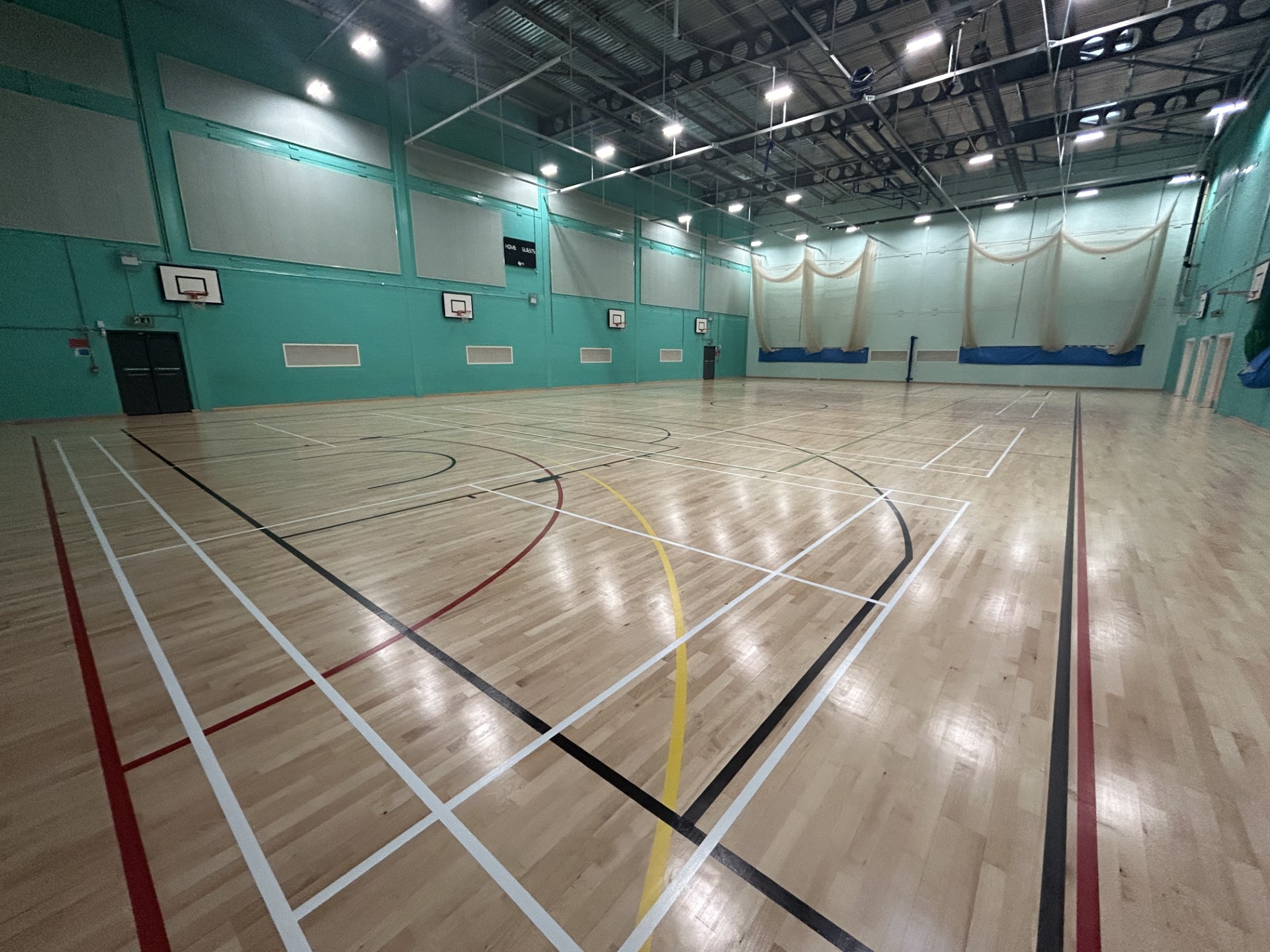 Junckers Beech School Sports Floor in Hertfordshire from Ironwood Flooring Services