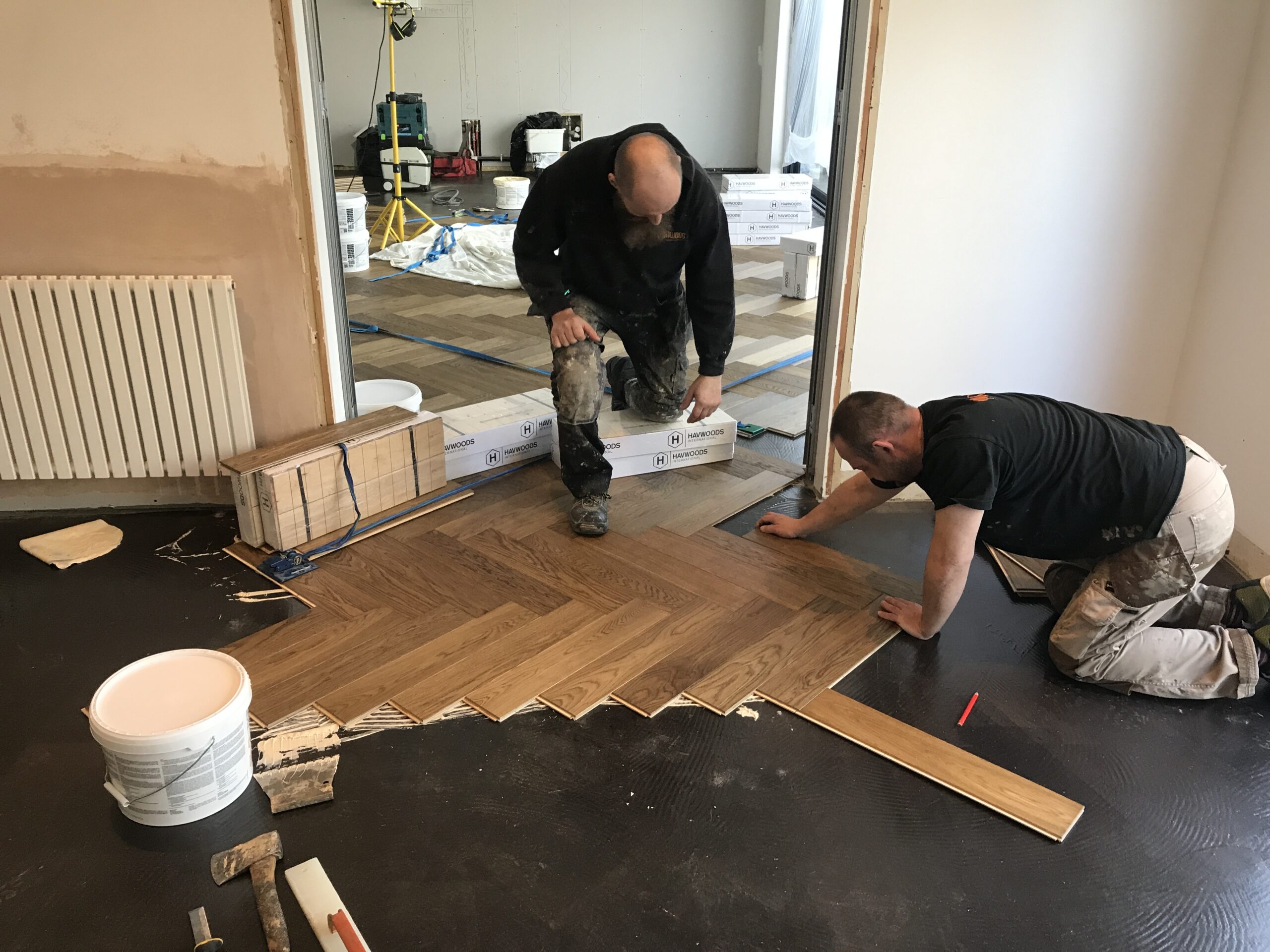 Engineered Oak Herringbone flooring fitted Havwoods - Sarratt